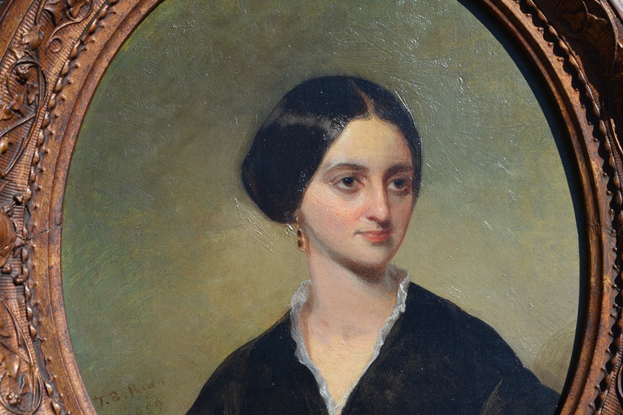 Thomas B. Read Original Oil Painting "Portrait of a Young Woman"