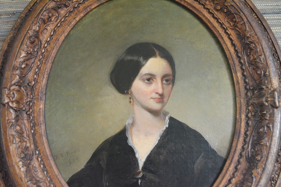 Thomas B. Read Original Oil Painting "Portrait of a Young Woman"