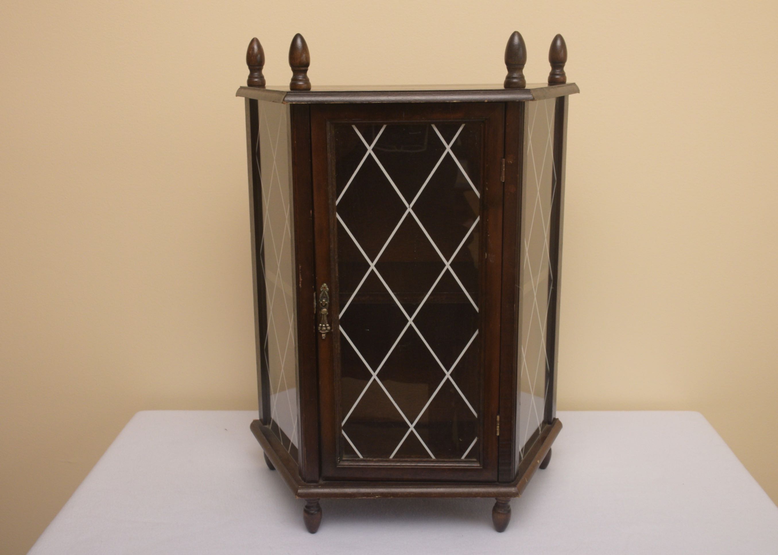 Three Sided Wall Curio Cabinet