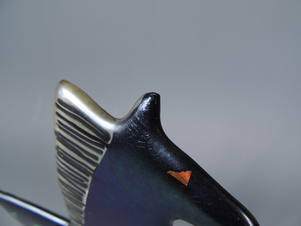 Electric Blue Fused Art Glass Horse by Newy Fagan