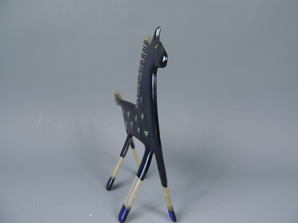 Electric Blue Fused Art Glass Horse by Newy Fagan