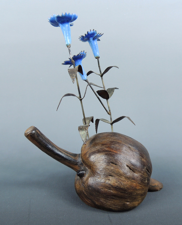Brumm Enamel on Copper Flower Sculptures