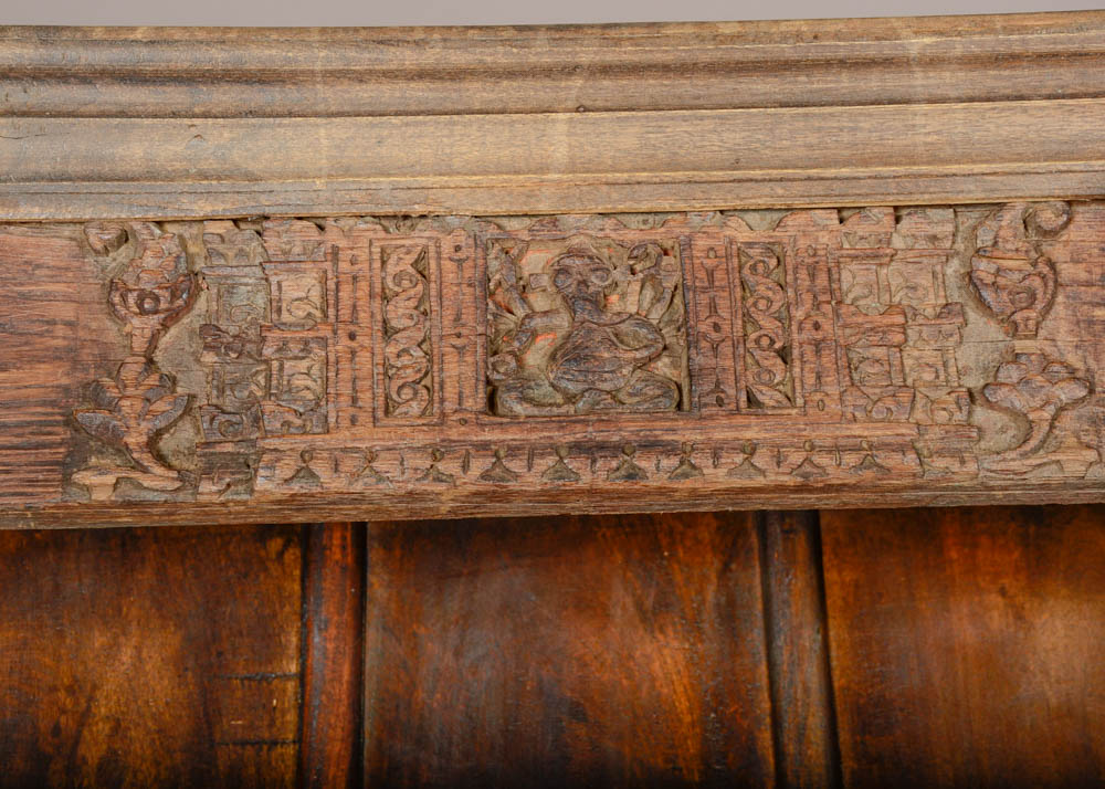 Carved Reclaimed Wood Bookshelf