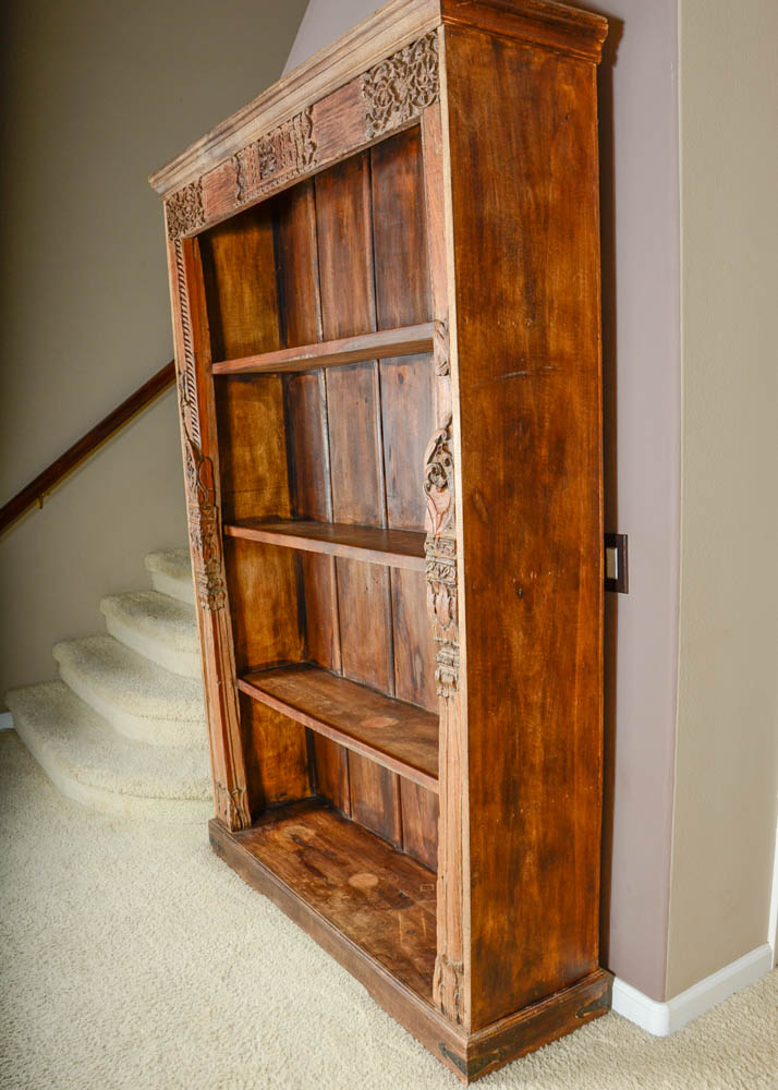 Carved Reclaimed Wood Bookshelf