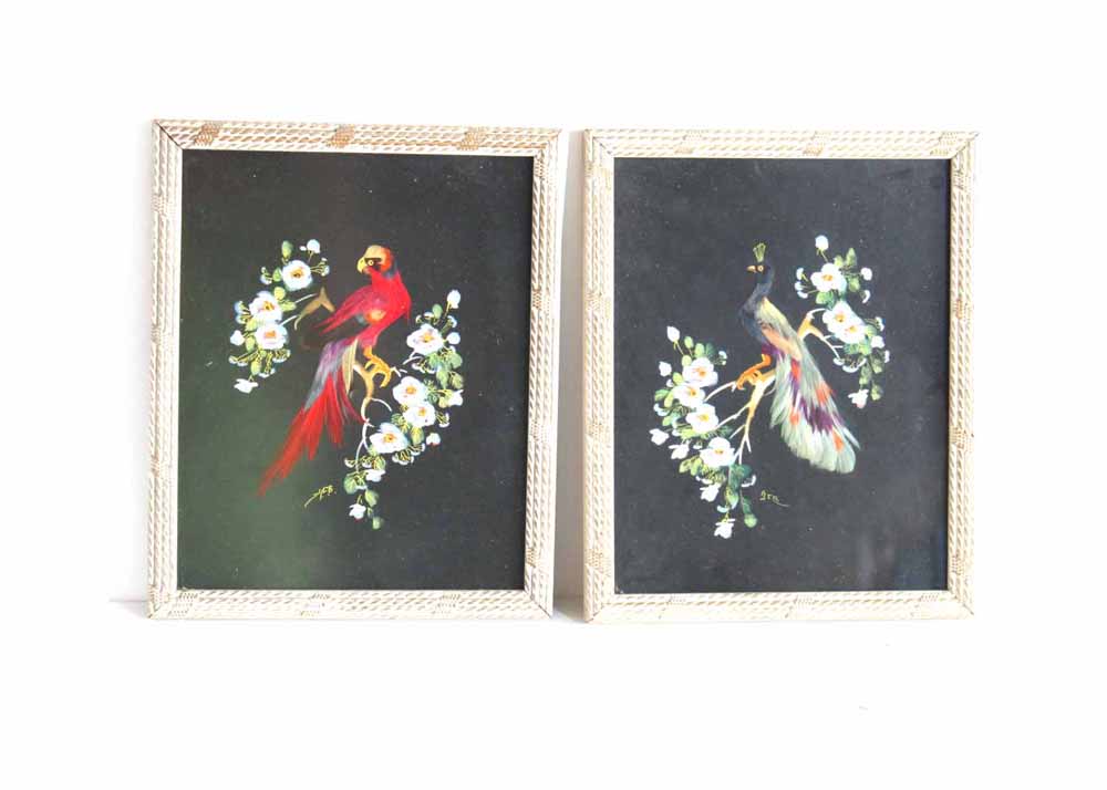 Signed Glenn F. Bastian Feather Art