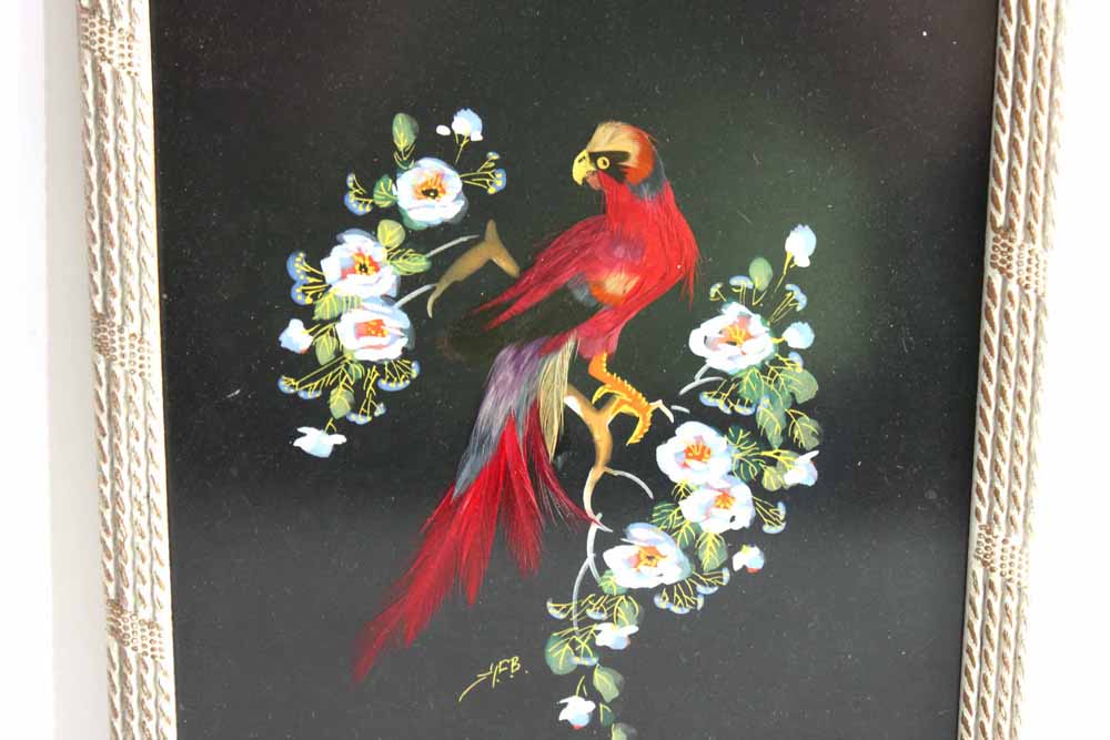 Signed Glenn F. Bastian Feather Art