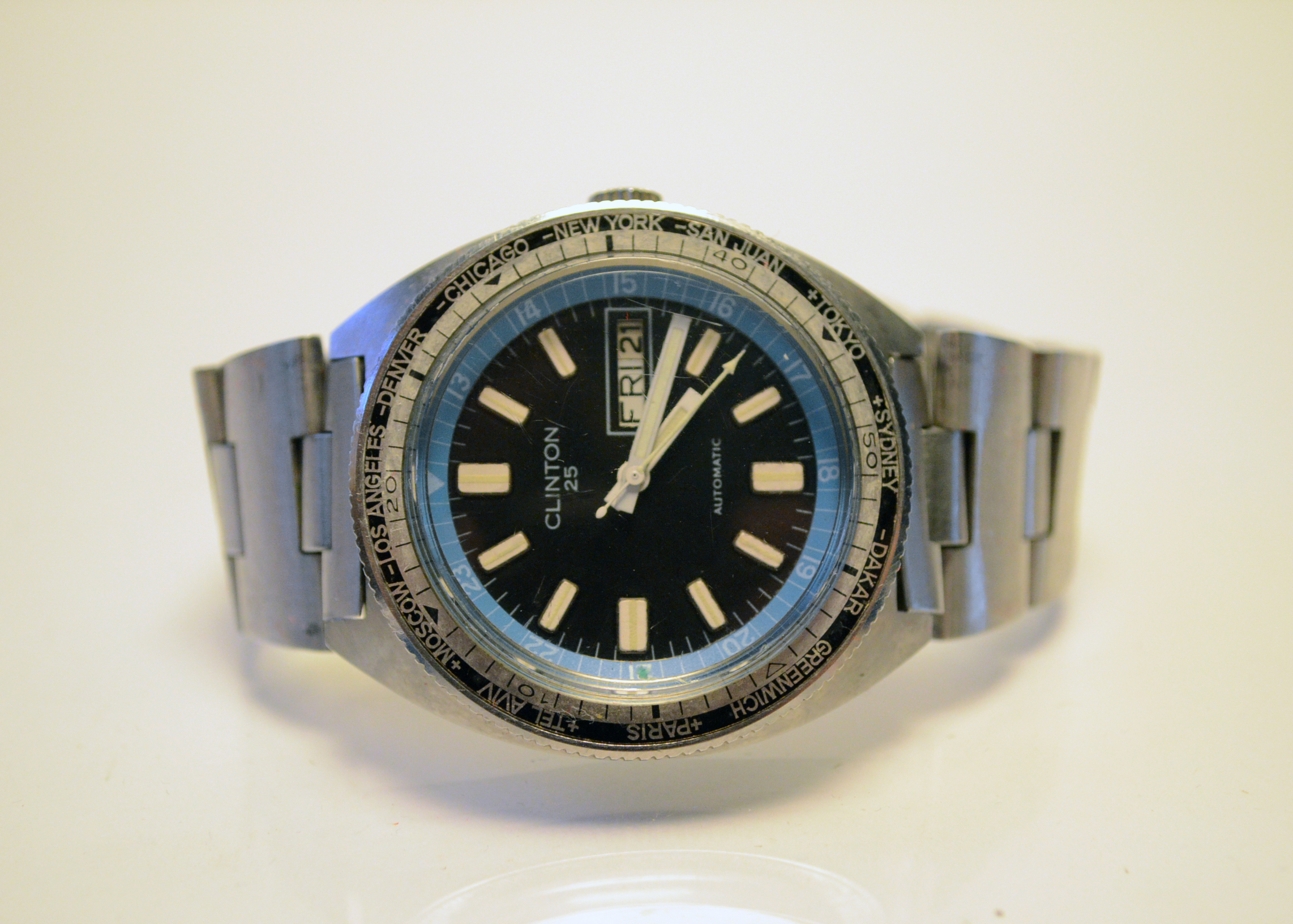 Clinton 25 Jewel Sky Diver Automatic Watch