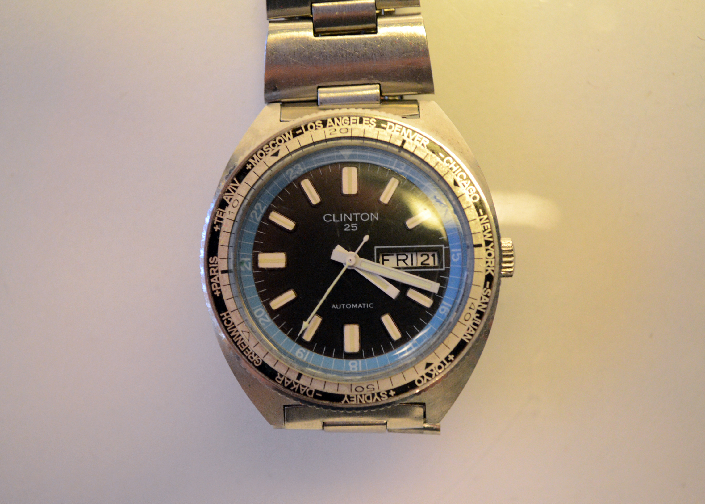 Clinton 25 Jewel Sky Diver Automatic Watch