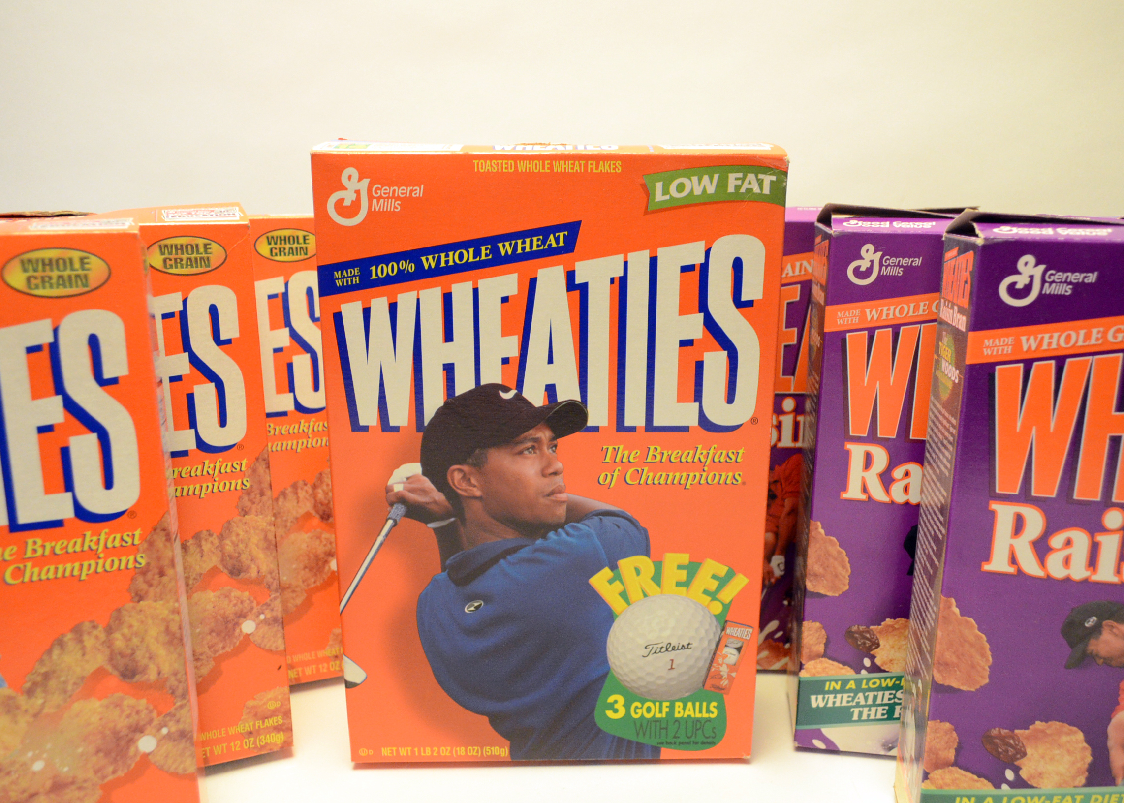 Assortment of Tiger Woods Wheaties Boxes