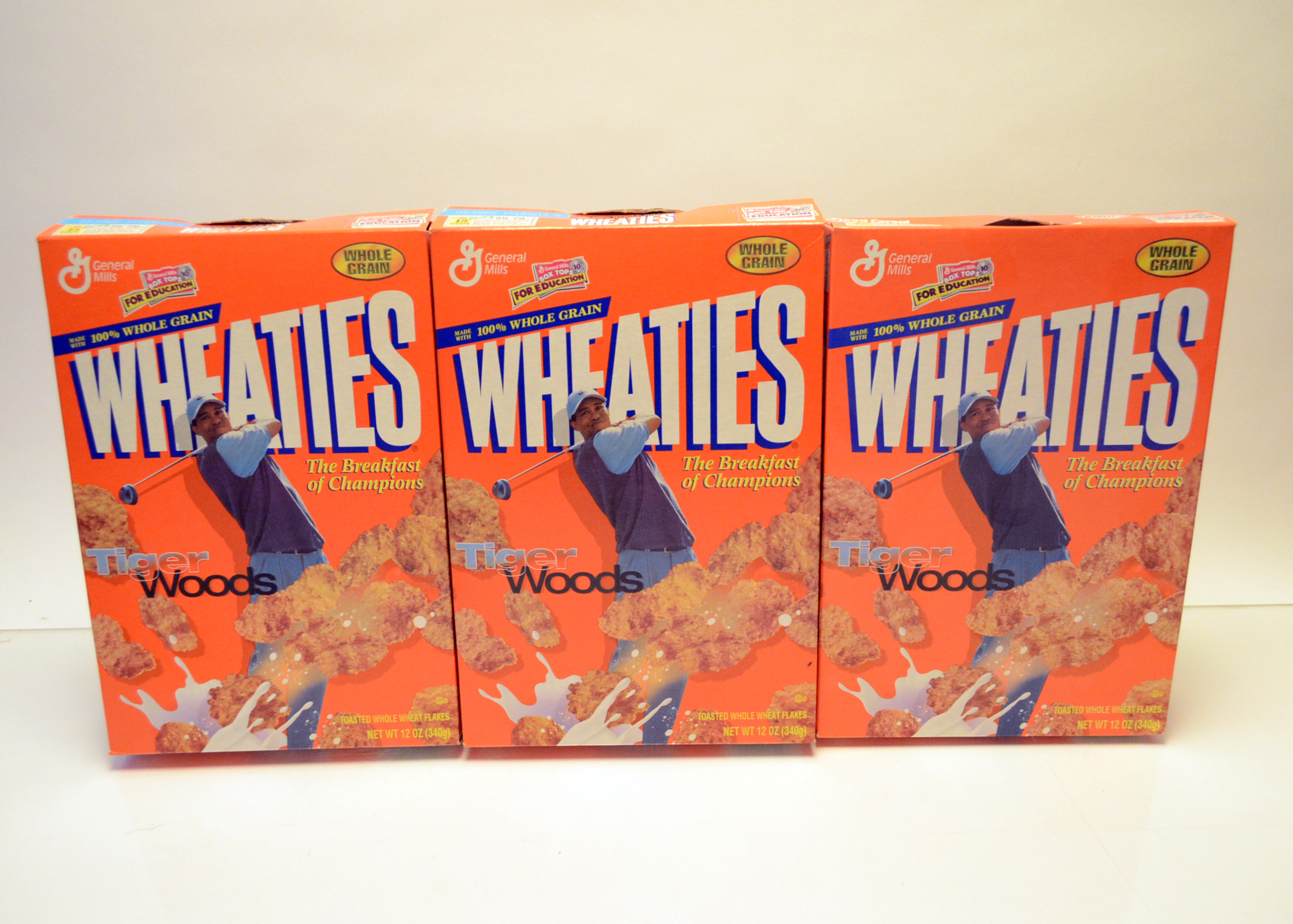 Assortment of Tiger Woods Wheaties Boxes