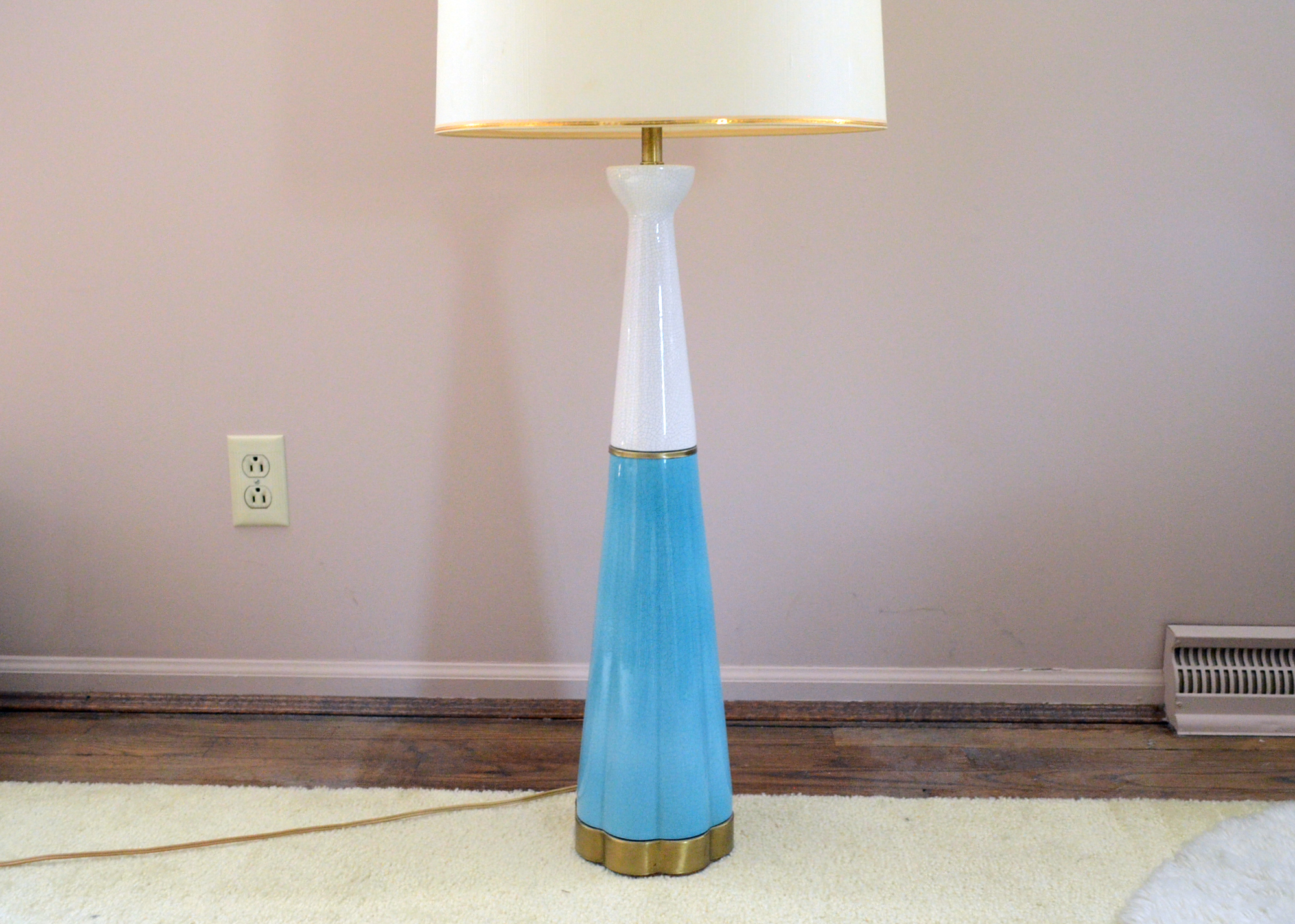 Mid Century Modern Turquoise Table Lamp