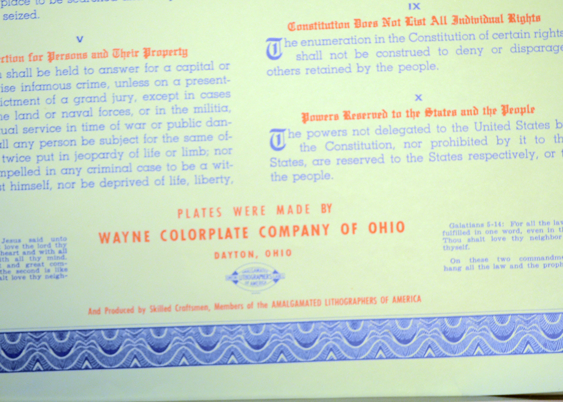 Declaration of Independence and Bill of Rights Copies