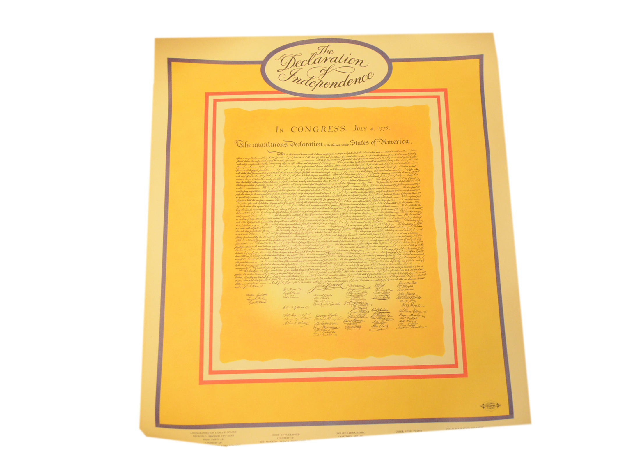 Declaration of Independence and Bill of Rights Copies