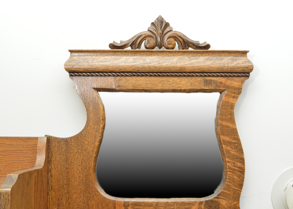 Antique Oliver and Co. Side-By-Side Oak Secretary Bookcase