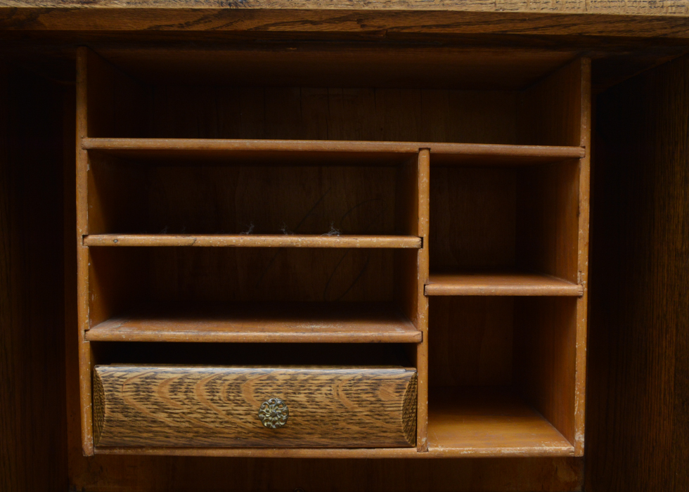 Antique Oliver and Co. Side-By-Side Oak Secretary Bookcase