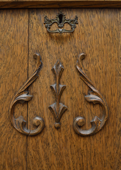 Antique Oliver and Co. Side-By-Side Oak Secretary Bookcase
