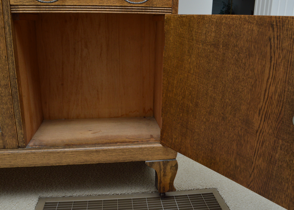 Antique Oliver and Co. Side-By-Side Oak Secretary Bookcase