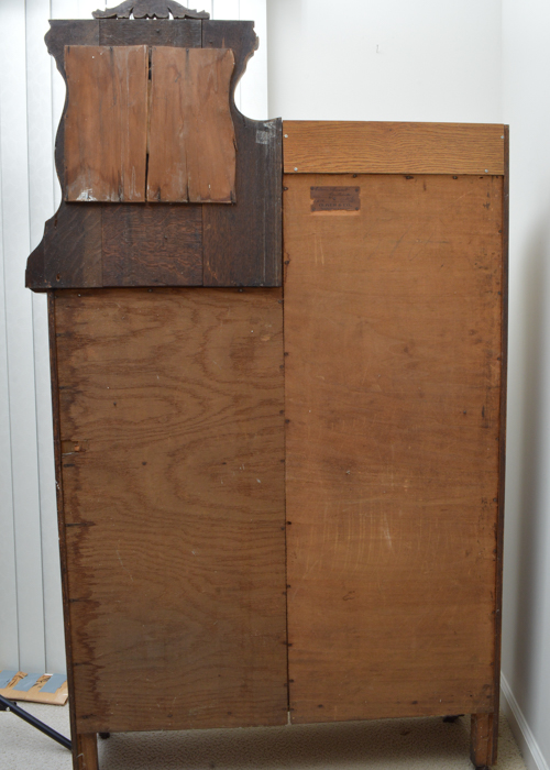 Antique Oliver and Co. Side-By-Side Oak Secretary Bookcase