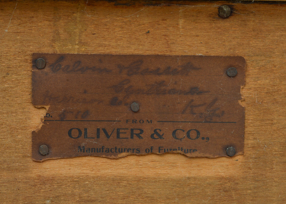 Antique Oliver and Co. Side-By-Side Oak Secretary Bookcase
