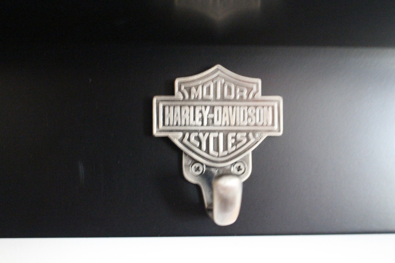 Harley Davidson Wall Mount Etched Mirror Coat Rack