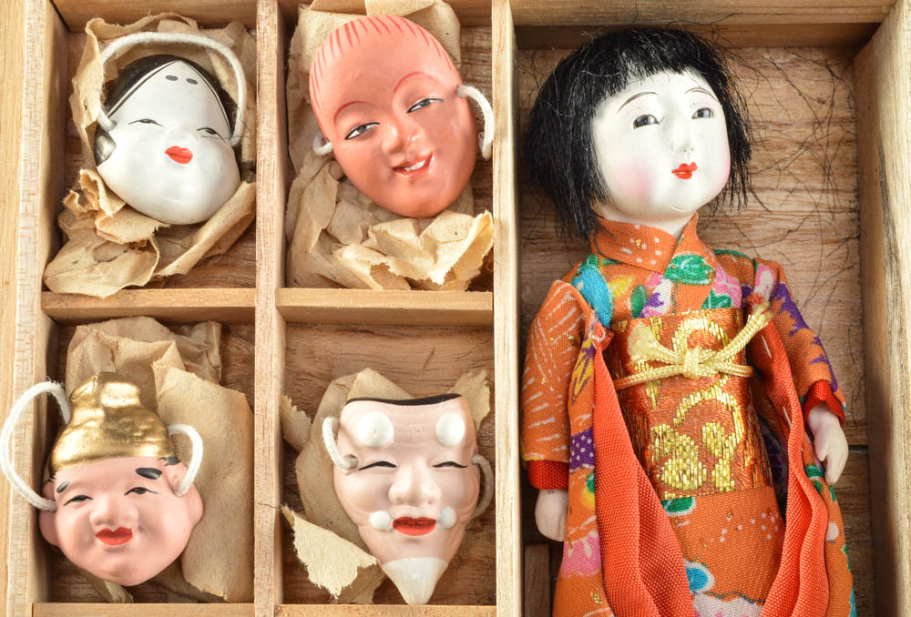 Boxed Set of Miniature Kabuki Theatre Masks