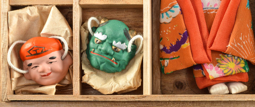 Boxed Set of Miniature Kabuki Theatre Masks