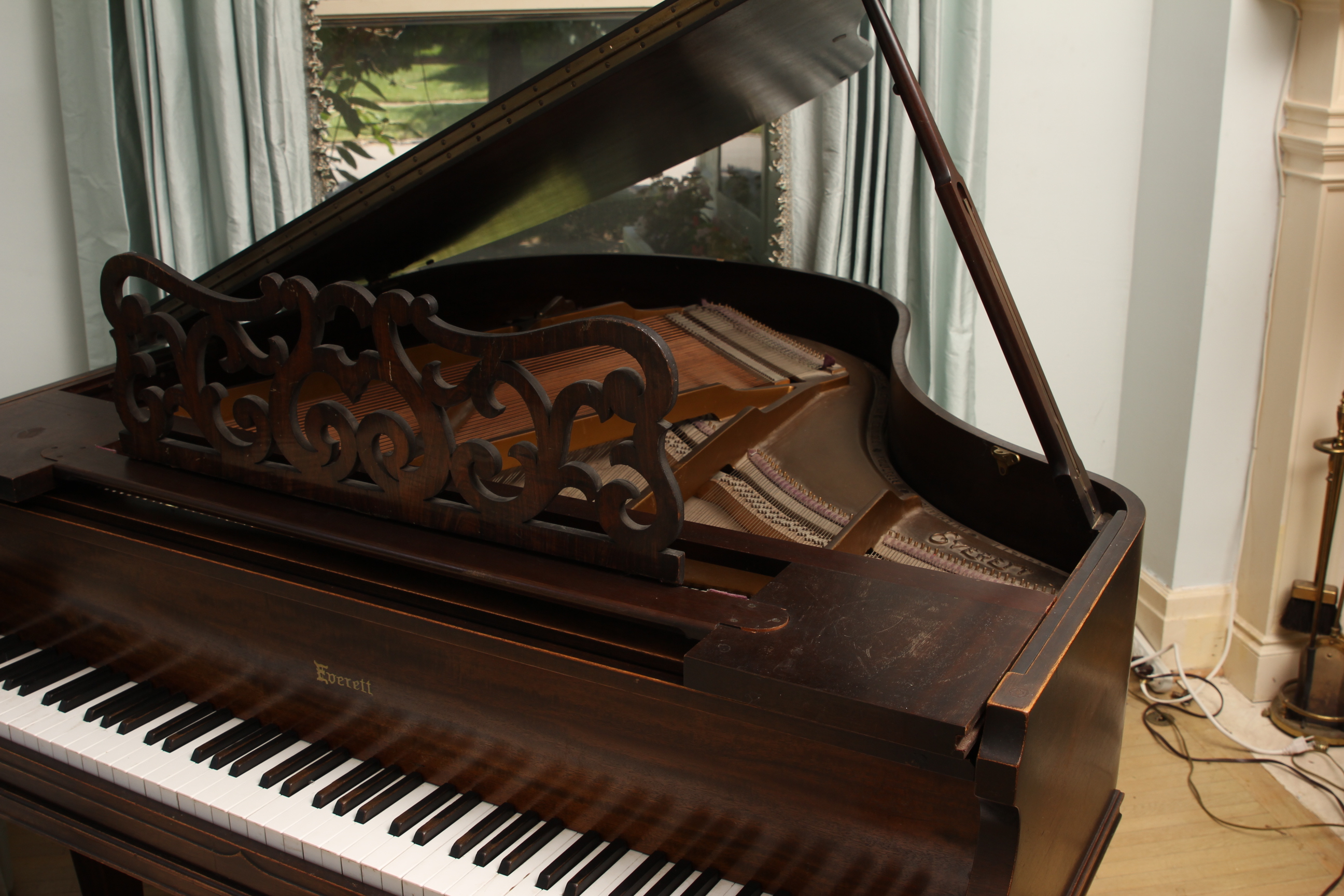 Antique Everett Baby Grand Piano and Bench