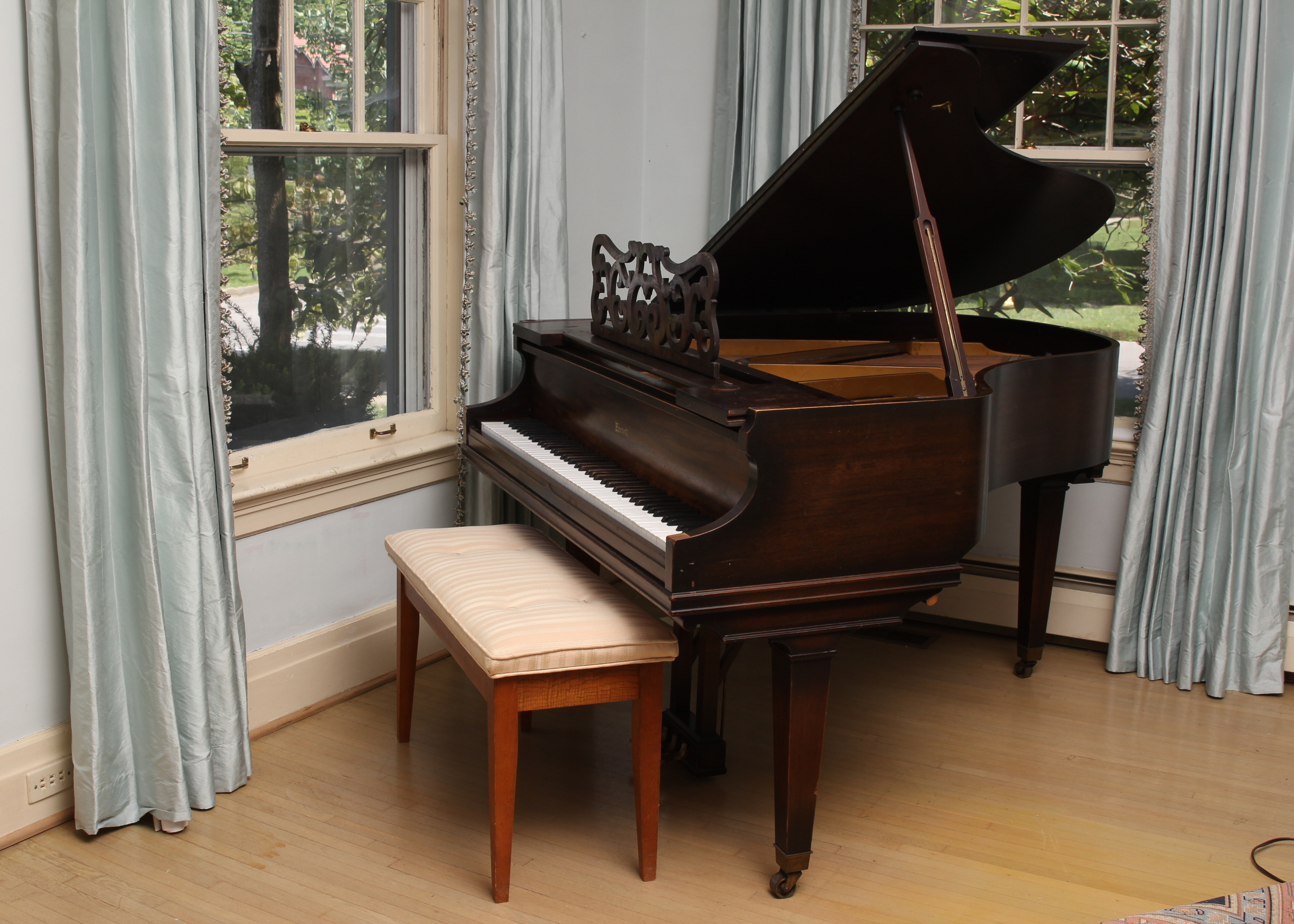 Antique Everett Baby Grand Piano and Bench