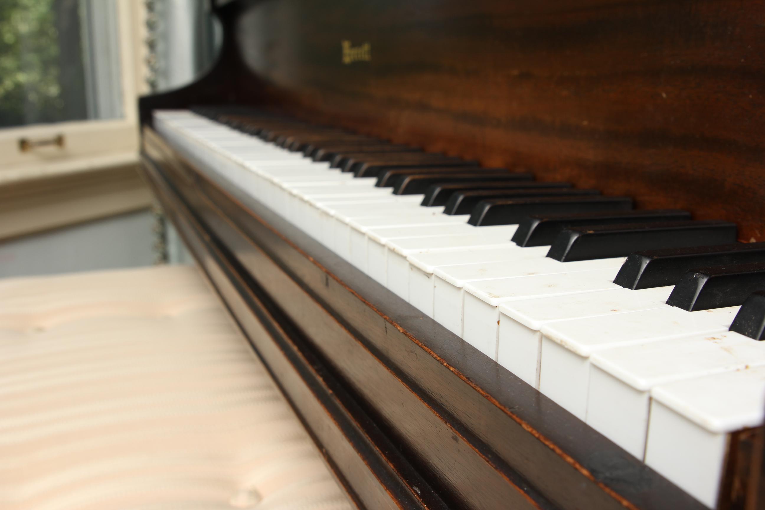 Antique Everett Baby Grand Piano and Bench