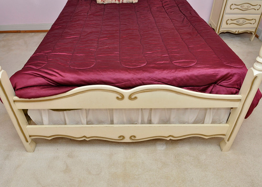 French Provincial Style Canopy Bed Frame