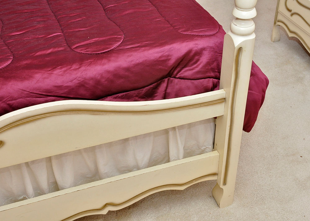French Provincial Style Canopy Bed Frame