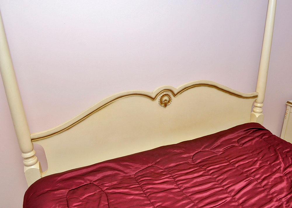 French Provincial Style Canopy Bed Frame