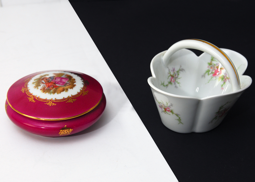 Limoges Box and Sugar Caddy
