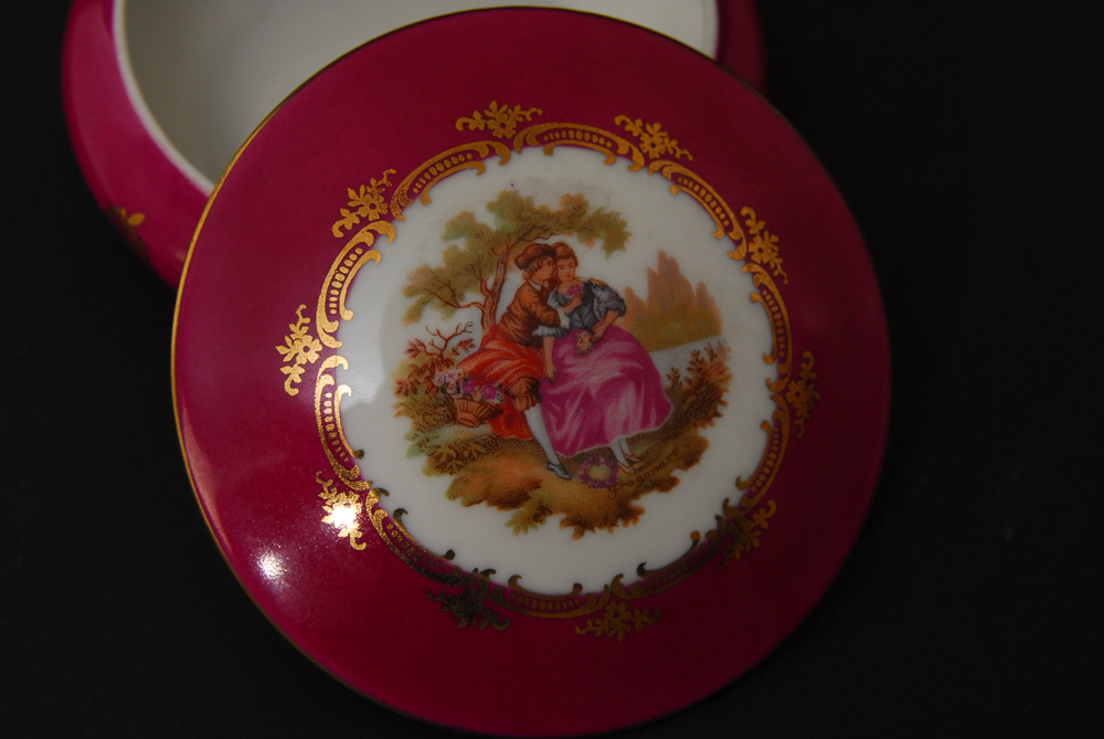 Limoges Box and Sugar Caddy