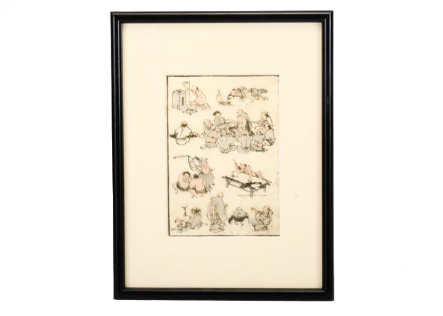 Katsushika Hokuasi "Hokusai Manga" Woodblock Print