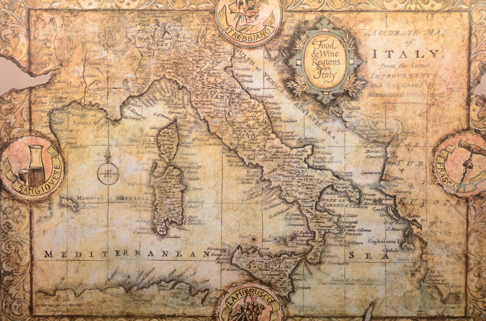 Framed Map of Italy