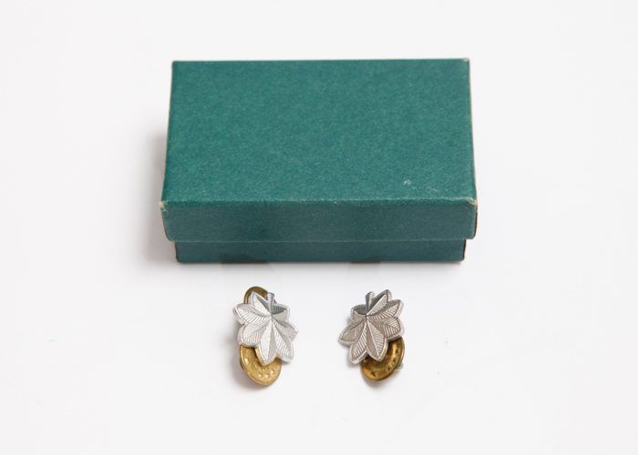 Silver Lieutenant Colonel Oak Leaf Collar Pins