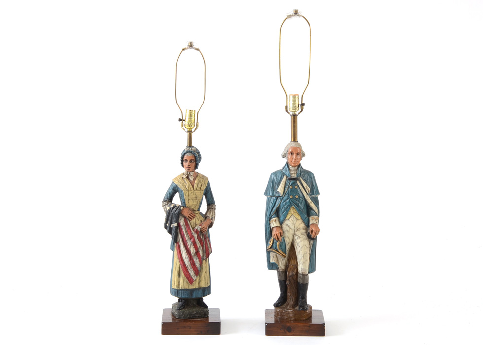 George Washington and Betsy Ross Lamps