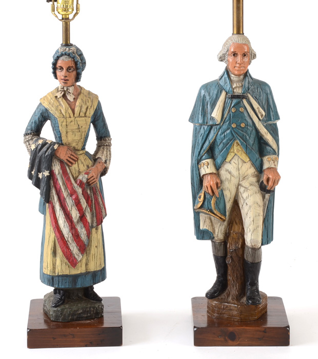 George Washington and Betsy Ross Lamps