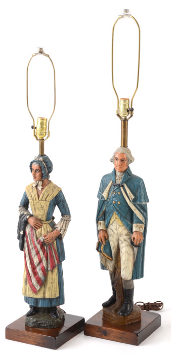 George Washington and Betsy Ross Lamps