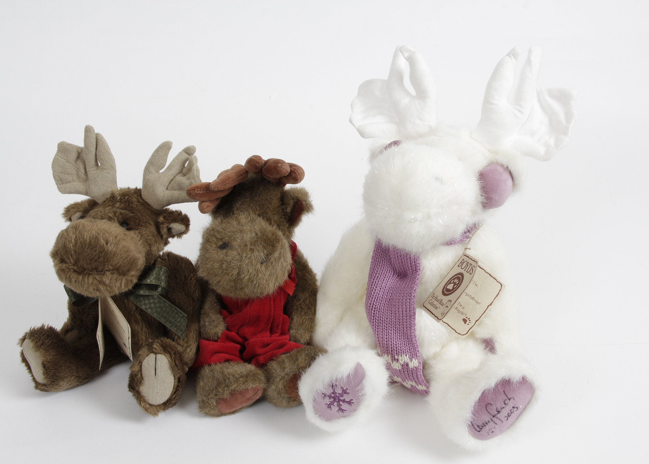 Moosley Crystal Frost and Two Other Boyds Bears