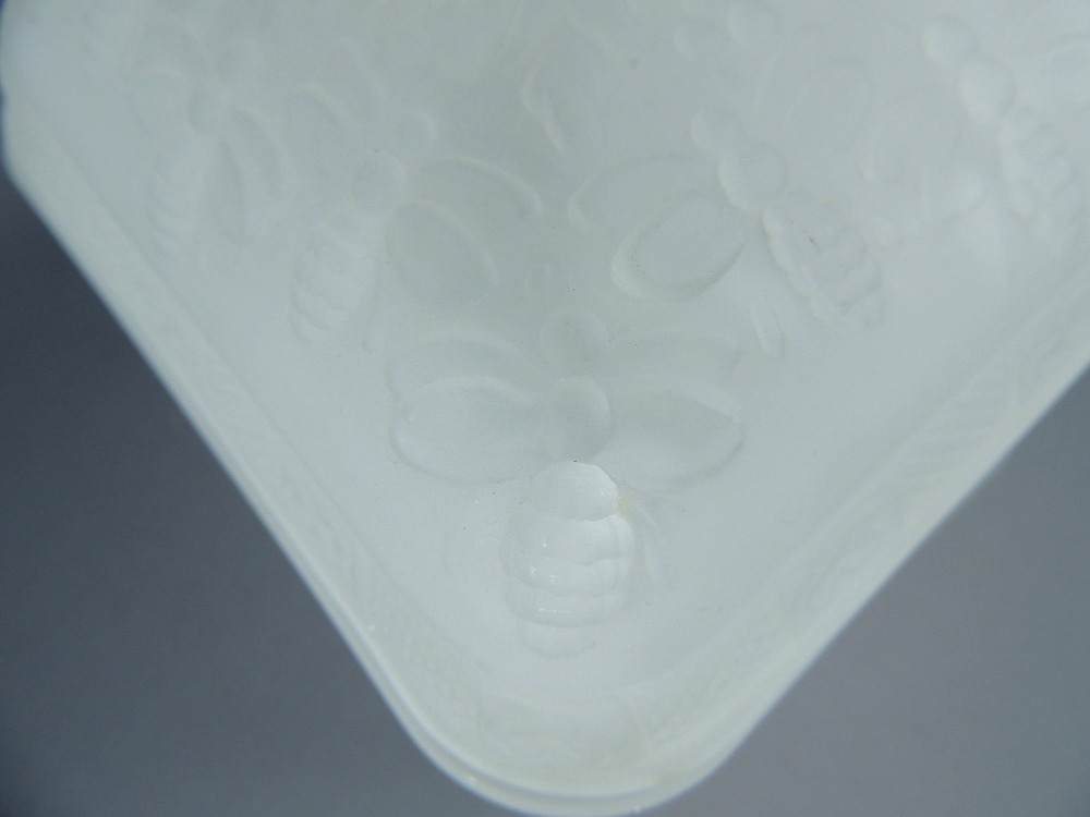 Frosted Indiana Tiara Glass Bee Hive Honey Box
