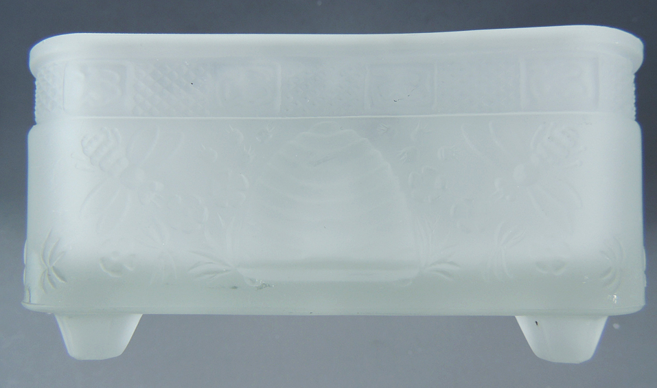 Frosted Indiana Tiara Glass Bee Hive Honey Box
