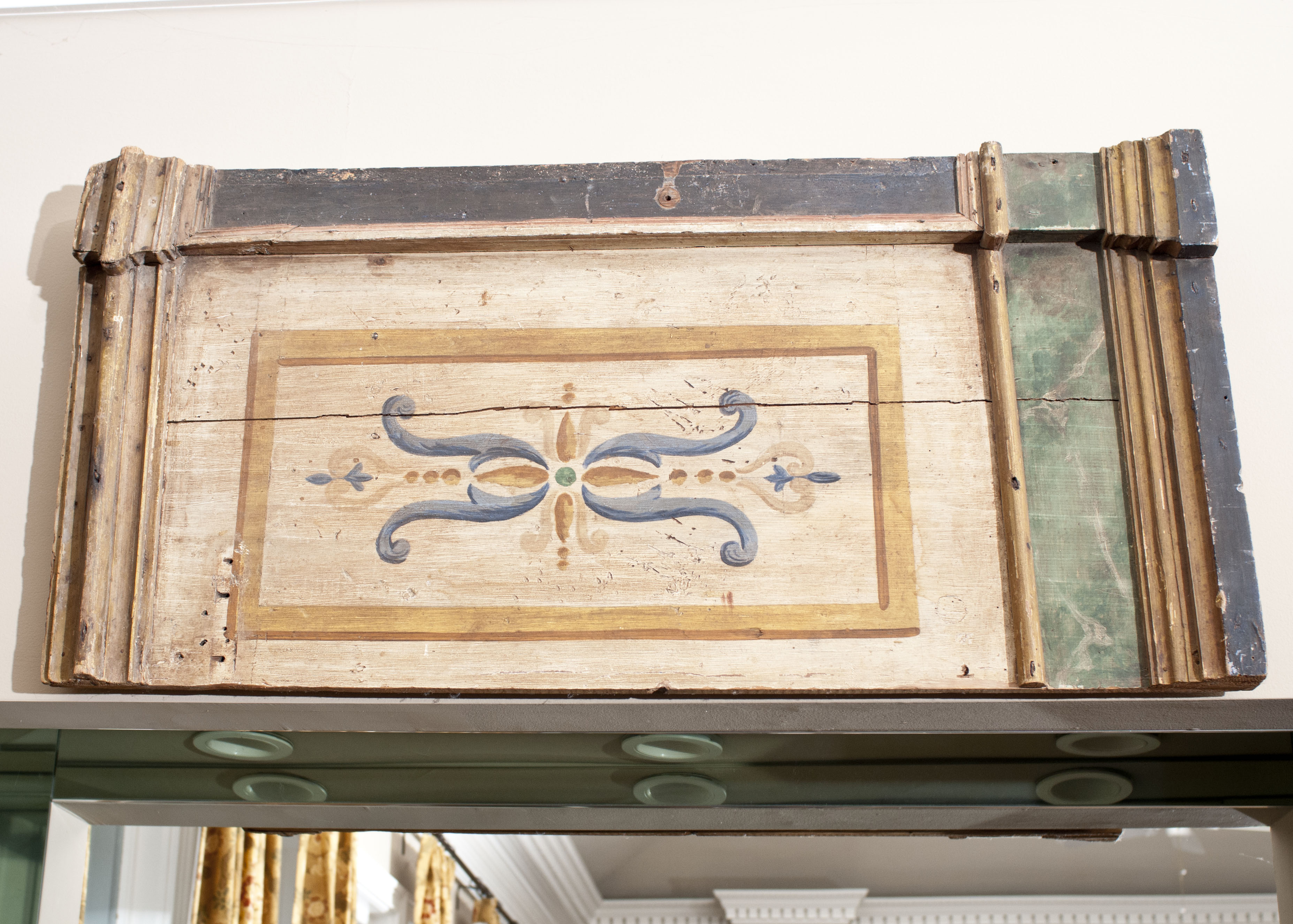 Antique Hand Painted Wood Bar