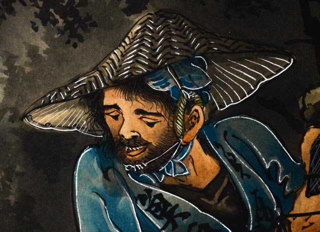 Original Signed Toshio Aoki Gouache Painting