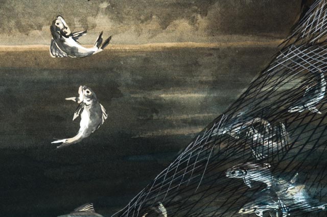 Original Signed Toshio Aoki Gouache Painting