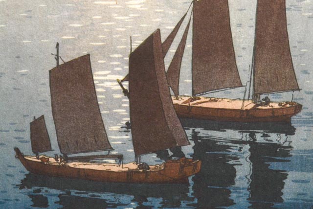 Original Hiroshi Yoshida Museum Proof "The Glittering Sea" 1926