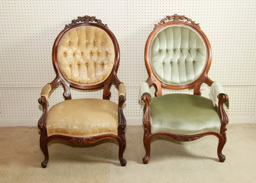 Pair of Rococo Revival Parlor Chairs
