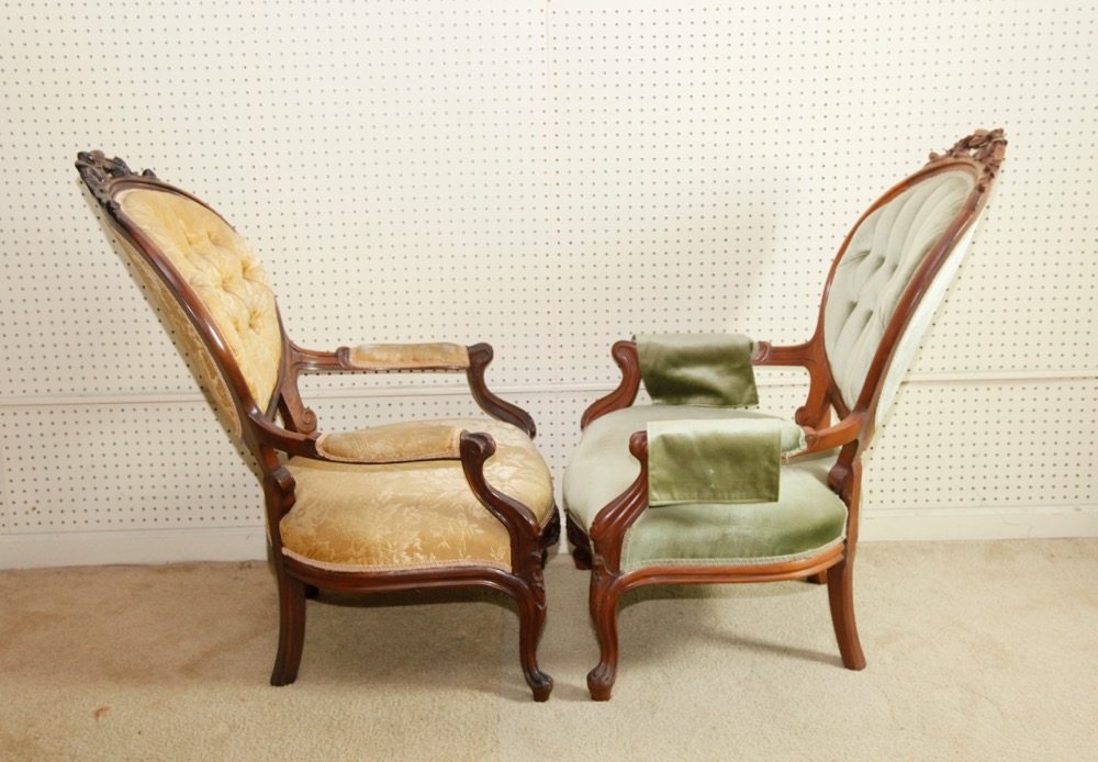 Pair of Rococo Revival Parlor Chairs