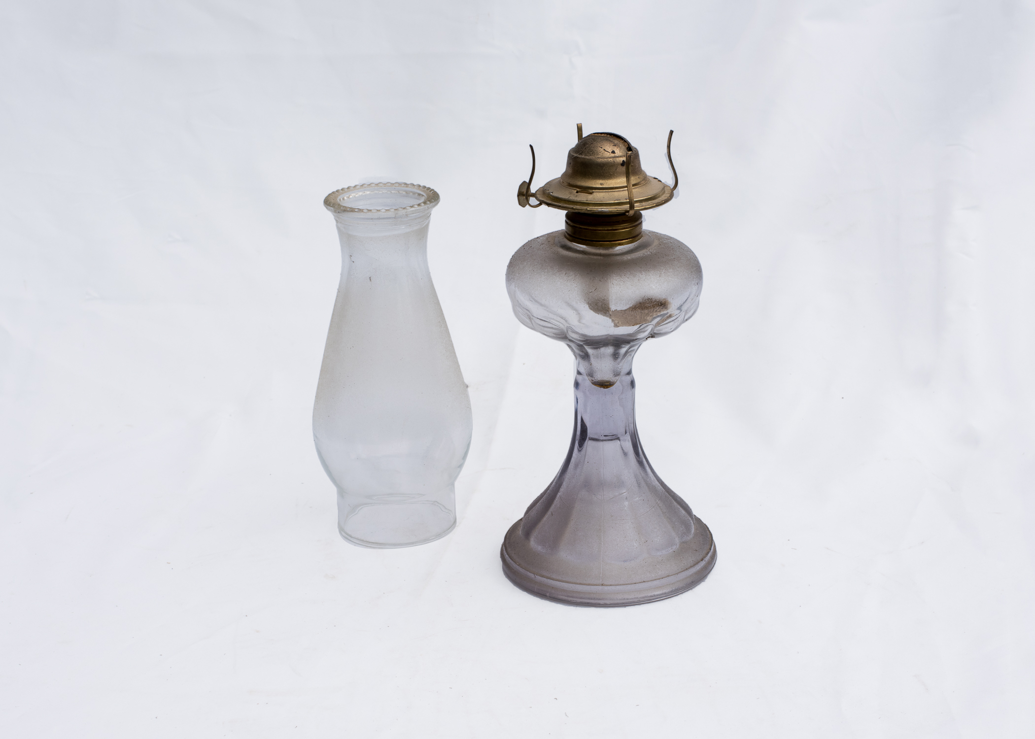 Antique Glass Oil Lamp